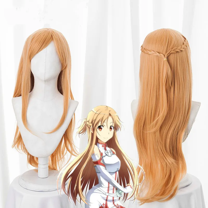Длинный парик Yuuki Asuna из аниме Искусство меча онлайн костюм для косплея Женские
