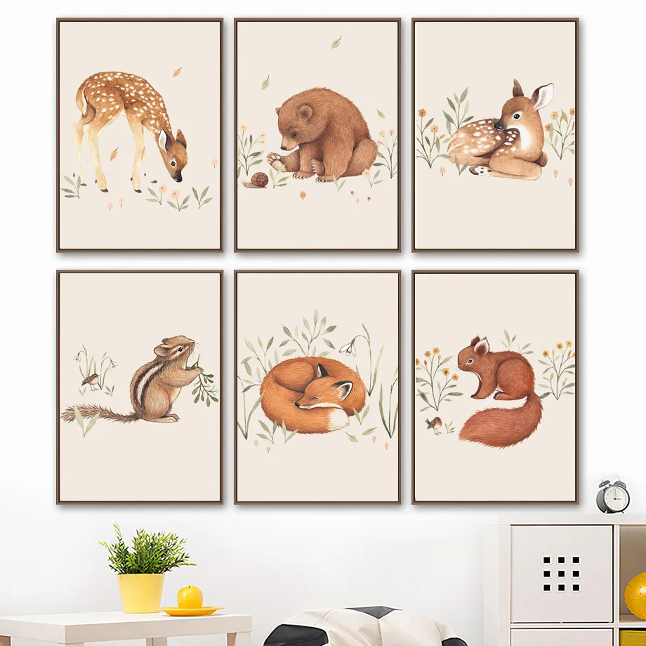 Animal Nurery Posters And Prints Rabbit Deer Squirrel Hedgehog Bear Mouse Nordic Wall Art Canvas Painting Wall Pictures Decor
Animal Nurery Posters And Prints Rabbit Deer Squirrel Hedgehog Bear Mouse Nordic Wall Art Canvas Painting Wall Pictures Decor