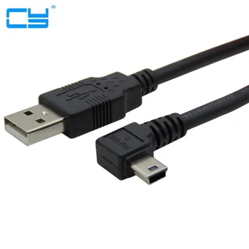 

90 Graus A Esquerda Em Angulo Mini USB Tipo BMacho para USB 2.0 masculino Cabo de Dados para MP3 MP4 Hard-disk car data cabo1.8m