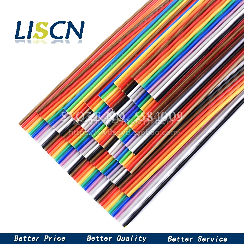 1 метр 10P/12P/14P/16P/20P/26P/34P/40P/50P 27 мм плоский цветной кабель Rainbow DuPont провод для FC разъем