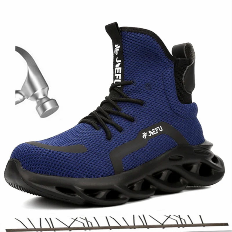 Lekkie niezniszczalne buty Ryder mężczyźni stalowa nasadka na palec buty robocze bhp buty ochronne anty-przebicie odporne na zużycie Designer Sneakers - Wianko - 12