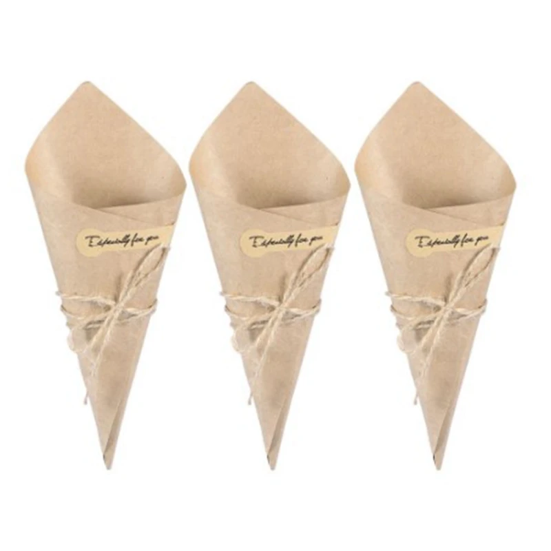 100Pcs Novel Creative DIY Kraft Paper Cones Candy Boxes Flower Holder Kraft Paper for Wedding Party Gifts Crafting
100Pcs Novel Creative DIY Kraft Paper Cones Candy Boxes Flower Holder Kraft Paper for Wedding Party Gifts Crafting