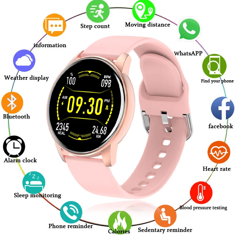 Women Smart Watch Real-time Weather Forecast Activity Tracker Heart Rate Monitor Sports Ladies Smart Watch Men For Android IOS
Women Smart Watch Real-time Weather Forecast Activity Tracker Heart Rate Monitor Sports Ladies Smart Watch Men For Android IOS