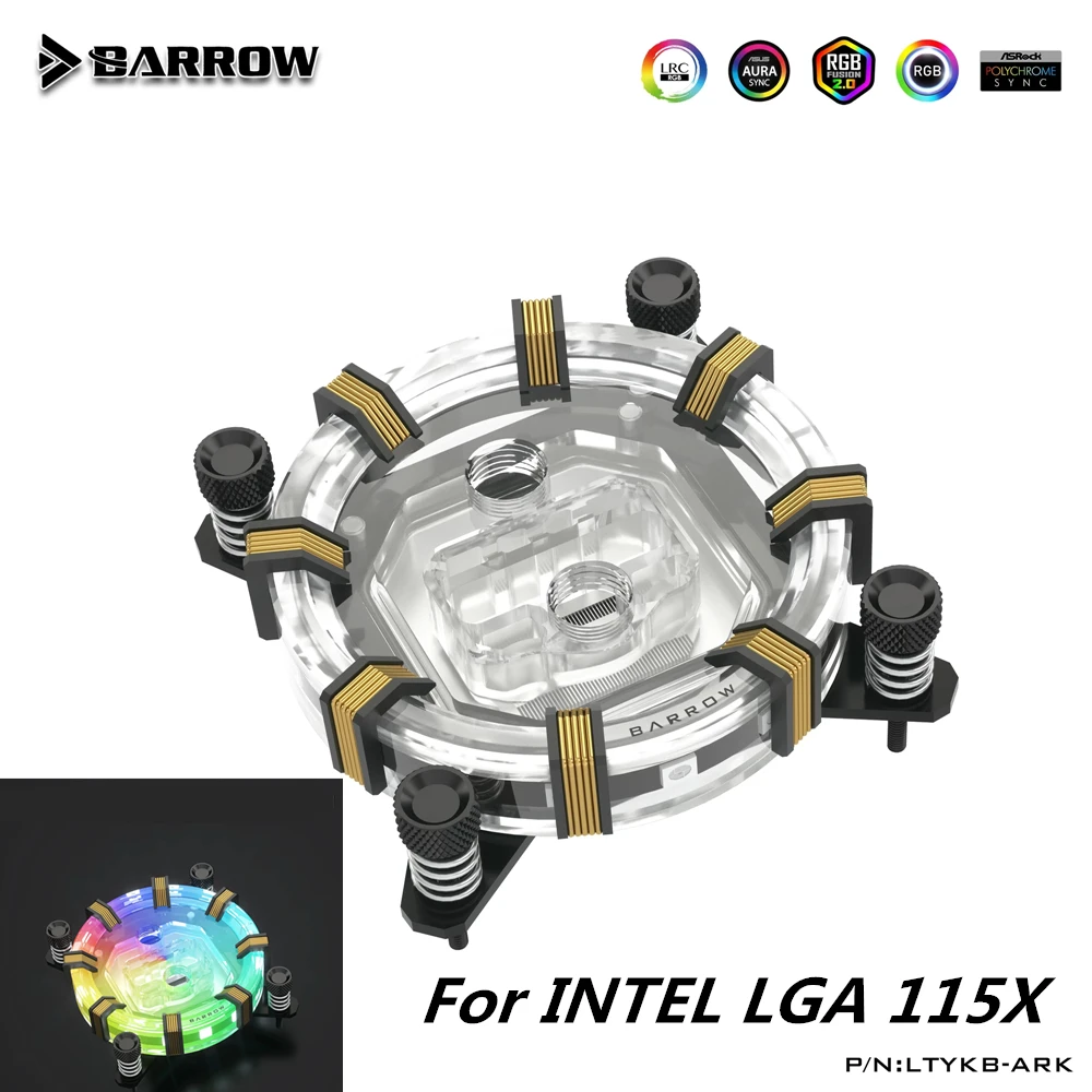 Barrow CPU блок водяного охлаждения для Intel Socket LGA 115x (1150 1151 1155 1156) LRC ARGB материнская