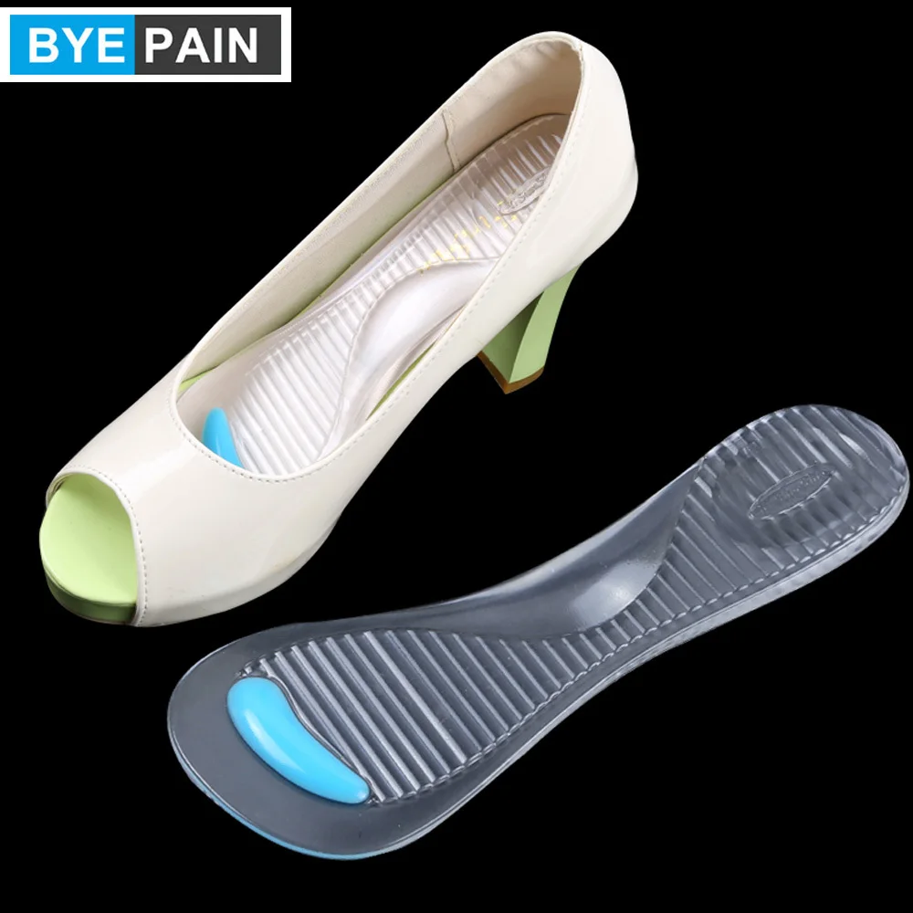 1 пара BYEPAIN массажные стельки для ног 3/4 на высоком каблуке силиконовые гелевые