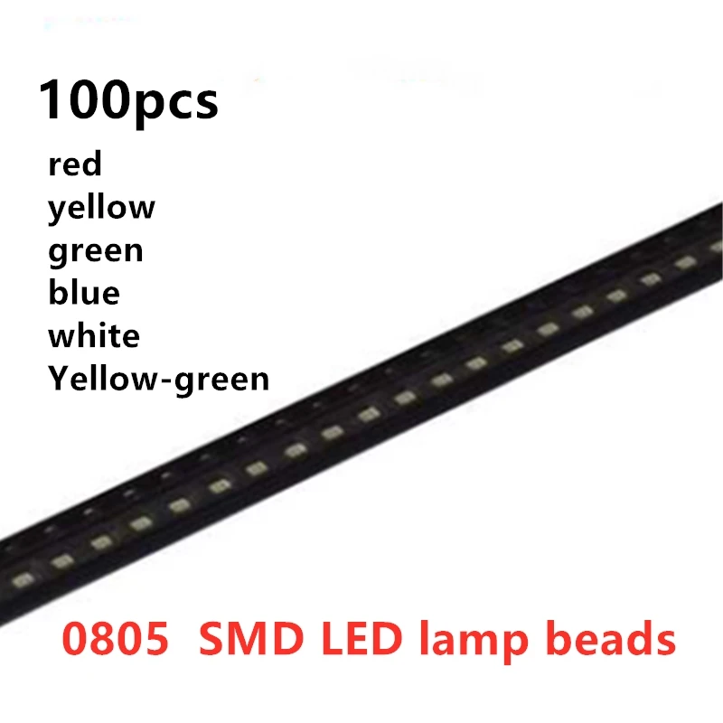 0805 SMD LED red, yellow, blue, green, white light, high-brightness light-emitting diode lamp beads(100pcs)
0805 SMD LED red, yellow, blue, green, white light, high-brightness light-emitting diode lamp beads(100pcs)