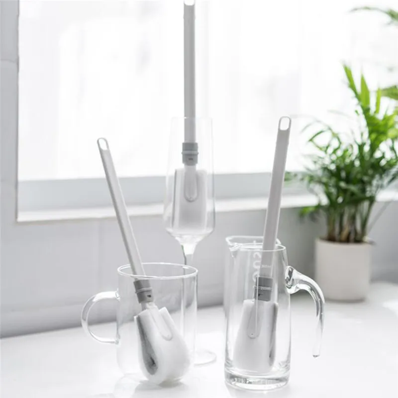 Фото Water Cup Brush Bottle Long Handle Sponge Cleaning Brushes White Household Kitchen Supplies  Дом и | Чистящие щетки (10000011646345)