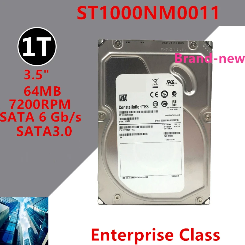 

New Original HDD For Seagate Brand 1TB 3.5" SATA 6 Gb/s 64MB 7200RPM For Internal HDD For Enterprise Class HDD For ST1000NM0011