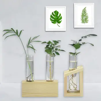 Glass Vase Desktop Transparent Glass Planter With 2 Test Tubes And Wooden Stand Rack Home Office Decoration Propagator
Glass Vase Desktop Transparent Glass Planter With 2 Test Tubes And Wooden Stand Rack Home Office Decoration Propagator
