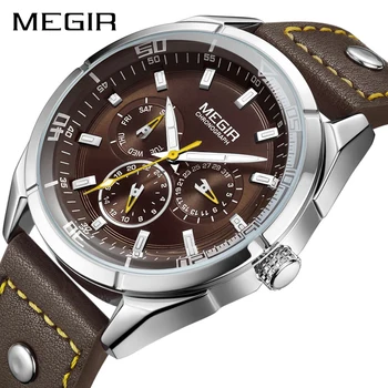 MEGIR Luxury Brand Fashion Sport Men Quartz Watch Leather Belt Calendar Week Display Chronograph Waterproof Luminous Wristwatch
MEGIR Luxury Brand Fashion Sport Men Quartz Watch Leather Belt Calendar Week Display Chronograph Waterproof Luminous Wristwatch