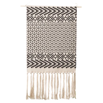 Woven Wall Tapestry-Bohemian Chic Bohemian Black and White Geometric Art Decoration
Woven Wall Tapestry-Bohemian Chic Bohemian Black and White Geometric Art Decoration