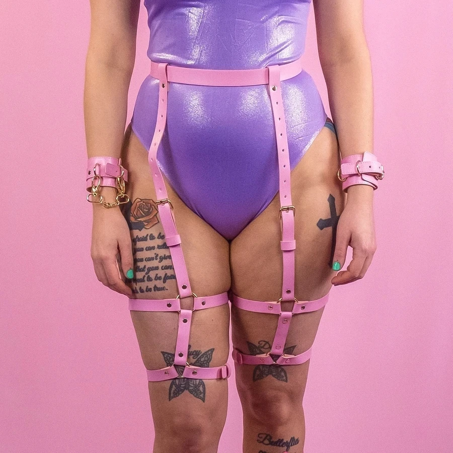 

Sexy Harness Woman Stockings Garter Body Bondage Strap Belt Lingerie Seks Leather Bdsm Waist To Leg Harness Thigh Garters Belt