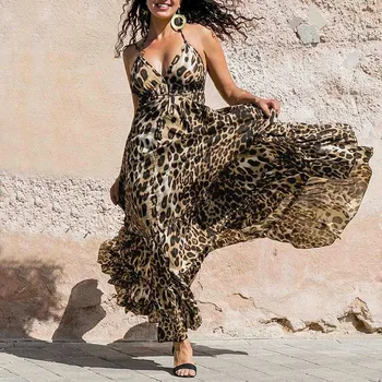 Elegant Fashion Leopard Print Summer Dress Sexy Women's Dresses Spaghetti Strap Backless Halter Deep V-Neck Dresses
Elegant Fashion Leopard Print Summer Dress Sexy Women's Dresses Spaghetti Strap Backless Halter Deep V-Neck Dresses