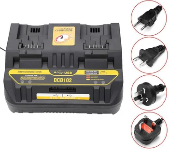 Li-ion Battery Charger DCB102 Rapid 2 Slide Port 4A Charging Current USB 2A Out DCB200 DCB140 For 14.4V 18V Lithium Tool
Li-ion Battery Charger DCB102 Rapid 2 Slide Port 4A Charging Current USB 2A Out DCB200 DCB140 For 14.4V 18V Lithium Tool