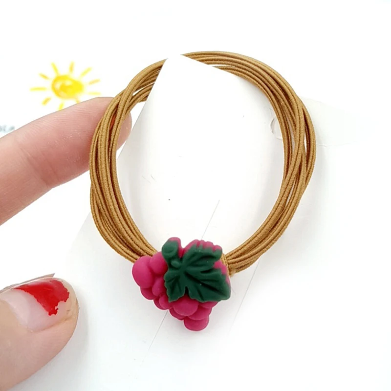 New Hair Accessories For Women Girl Small Cute Fruit Ring Temperament Ball Lamb Rope Tie Rubber Band Hair Pendant Rope 2020