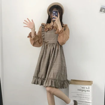 Vintage sweet lolita dress Japanese small fresh sweet retro plaid Sleeveless victorian dress kawaii girl gothic lolita loli cos
Vintage sweet lolita dress Japanese small fresh sweet retro plaid Sleeveless victorian dress kawaii girl gothic lolita loli cos