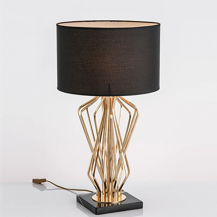 Современная простая настольная лампа E27 золото черный Настольный светильник для
