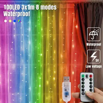 Curtain Durable Super Bright Romantic Curtain Light String Remote Light String LED Light String Garden Yard Parties Wedding
Curtain Durable Super Bright Romantic Curtain Light String Remote Light String LED Light String Garden Yard Parties Wedding