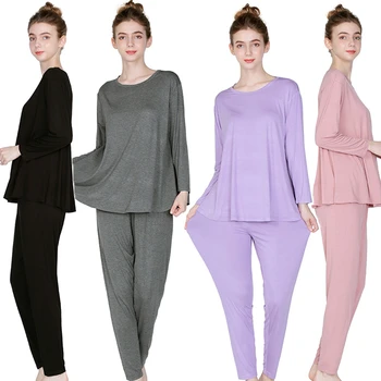 Ladies pajamas suit plus fat plus size long-sleeved trousers pure cotton solid color Homewear Two-piece Set JJF0032
Ladies pajamas suit plus fat plus size long-sleeved trousers pure cotton solid color Homewear Two-piece Set JJF0032