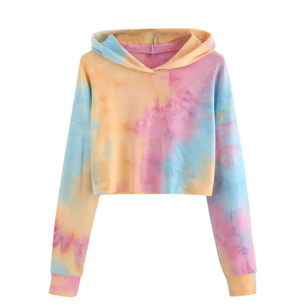 Tie Dye Watercolor Cropped Hoodies Women Casual Drawstring Hooded Sweatshirt 2019 Autumn Winter Long Sleeve Short Pullover #A
Tie Dye Watercolor Cropped Hoodies Women Casual Drawstring Hooded Sweatshirt 2019 Autumn Winter Long Sleeve Short Pullover #A