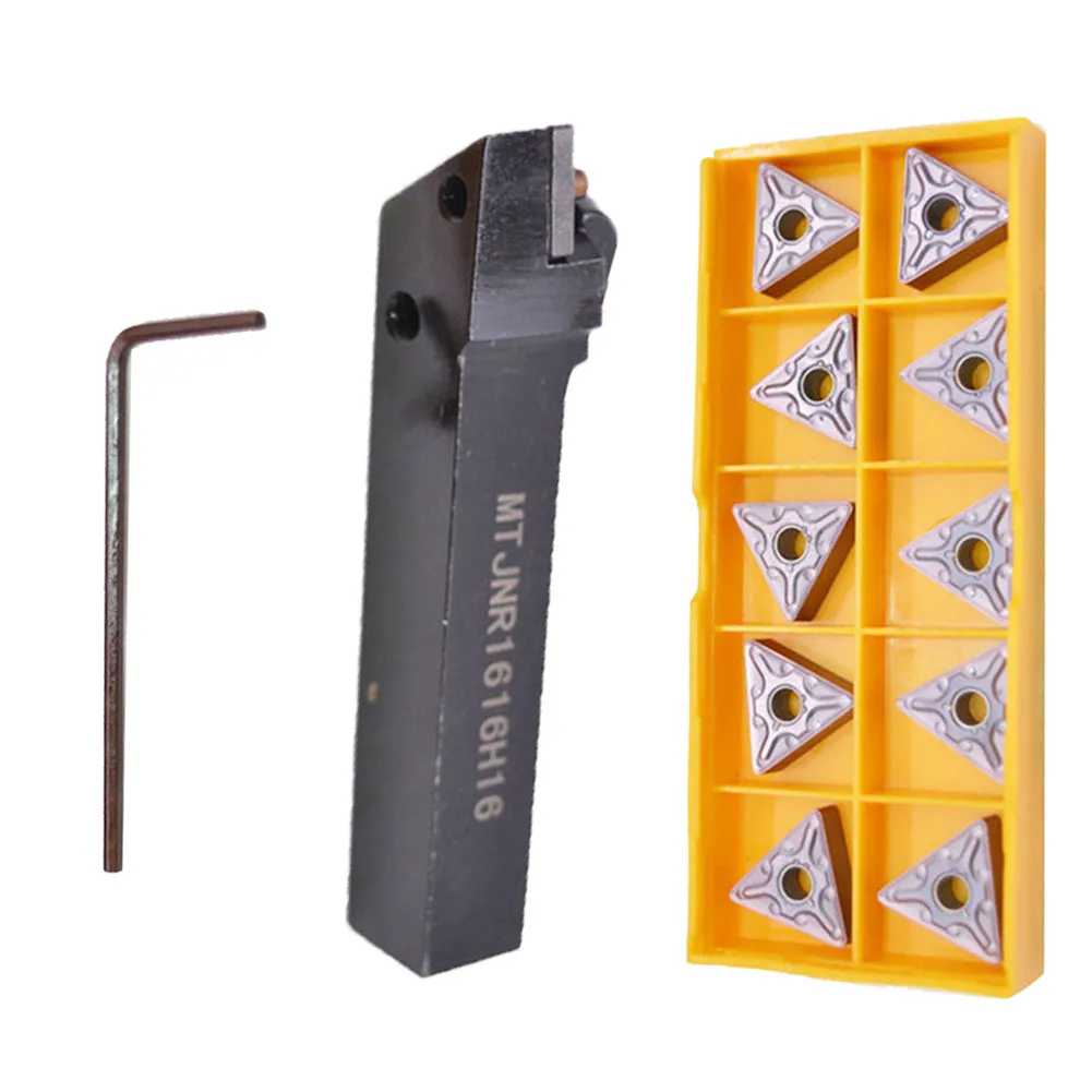 High Quality Alloy Steel MTJNR1616H16 Lathe Turning Tool Holder with 10pcs TNMG160408 MA TNMG332 MA VP15TF Blades
High Quality Alloy Steel MTJNR1616H16 Lathe Turning Tool Holder with 10pcs TNMG160408 MA TNMG332 MA VP15TF Blades