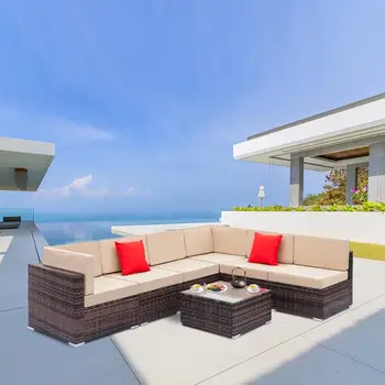 Brown Gradient Rattan 7-piece Modular Sofa 2 Easy To Assemble And Disassemble Freely Assemble Beautiful Furniture
Brown Gradient Rattan 7-piece Modular Sofa 2 Easy To Assemble And Disassemble Freely Assemble Beautiful Furniture