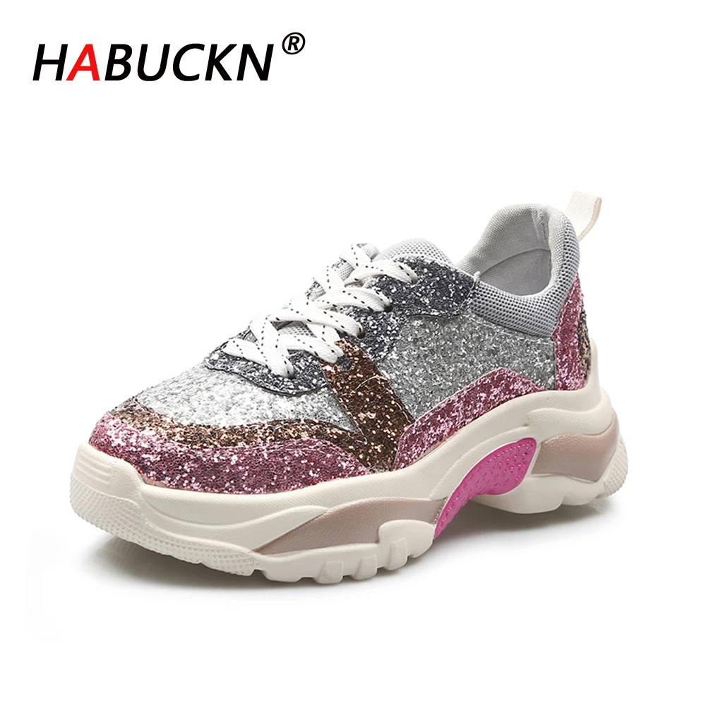 HABUCKN sneakers women 2020 spring fashion sequin cloth color matching sequin breathable round head casual chunky women's shoes
HABUCKN sneakers women 2020 spring fashion sequin cloth color matching sequin breathable round head casual chunky women's shoes