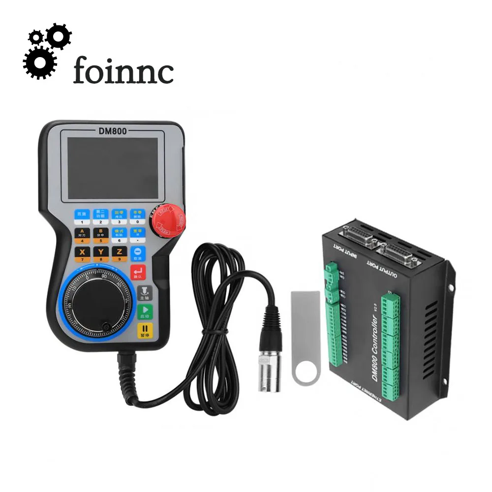 DM800 CNC Handle Controller Motion Control System 3/4/5 axis 3.8 inch screens and emergency stop button support G code
DM800 CNC Handle Controller Motion Control System 3/4/5 axis 3.8 inch screens and emergency stop button support G code