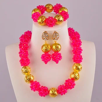 Fuchsia Pink Nigerian Beads African Necklace Wedding Jewelry Set Costume African Beads Jewelry Set 
Fuchsia Pink Nigerian Beads African Necklace Wedding Jewelry Set Costume African Beads Jewelry Set