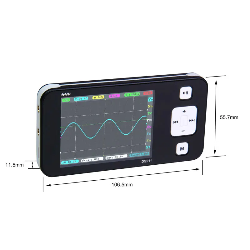 New MINI DS211 ARM Nano Pocket Professional Portable Digital Oscilloscope Digital DSO 211 DS 211 DS0211 DS0 211 with MCX Probe
New MINI DS211 ARM Nano Pocket Professional Portable Digital Oscilloscope Digital DSO 211 DS 211 DS0211 DS0 211 with MCX Probe