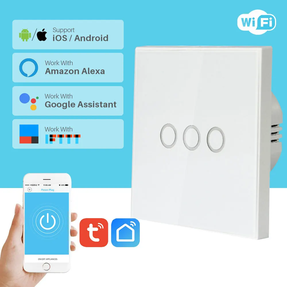 WiFi Smart Light Switch EU Standard Wireless WiFi Switch Smart Home APP Control Compatible With Alexa Google Home IFTTT
WiFi Smart Light Switch EU Standard Wireless WiFi Switch Smart Home APP Control Compatible With Alexa Google Home IFTTT