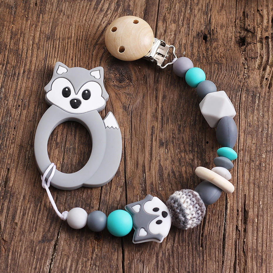 Fox pacifier clips Fake dummy clip Clamp Wood Silicone Bisphenol A-Free Baby Gift Customized Personalized Beads
Fox pacifier clips Fake dummy clip Clamp Wood Silicone Bisphenol A-Free Baby Gift Customized Personalized Beads