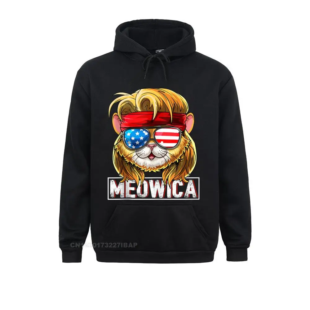 

Meowica Cat Mullet American Flag Patriotic 4th Of July Cat Hoodie Fitted Men Hoodies Printed Sweatshirts Hip Hop Sportswears