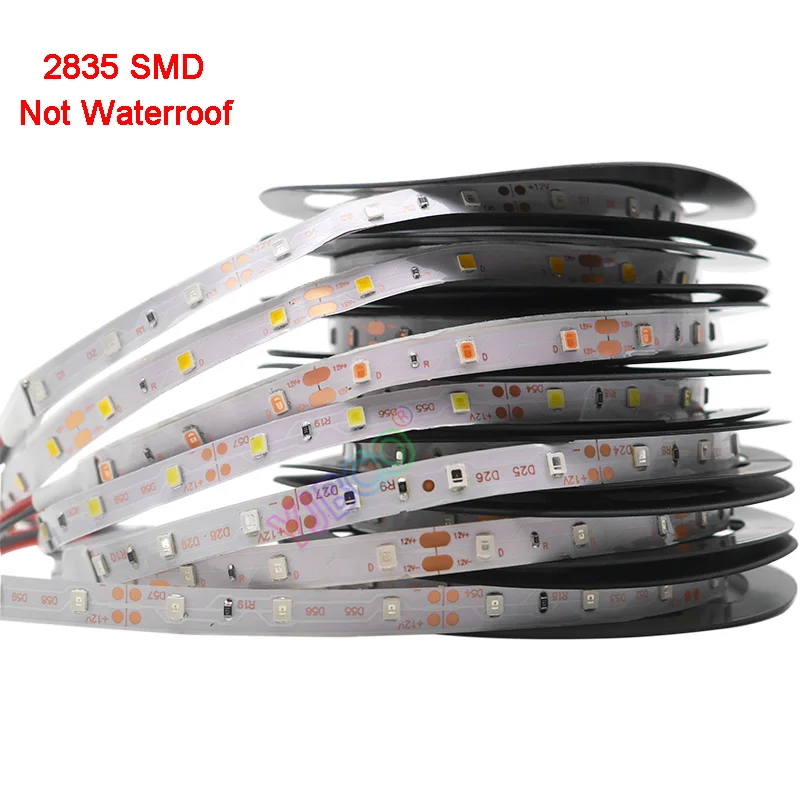 

5m DC12V 5V 2835 SMD LED Strip Light RGB/White/Warm white/Red/Green/Blue/Yellow 60led/m IP20/IP65 Flexible LED Lamp Tape