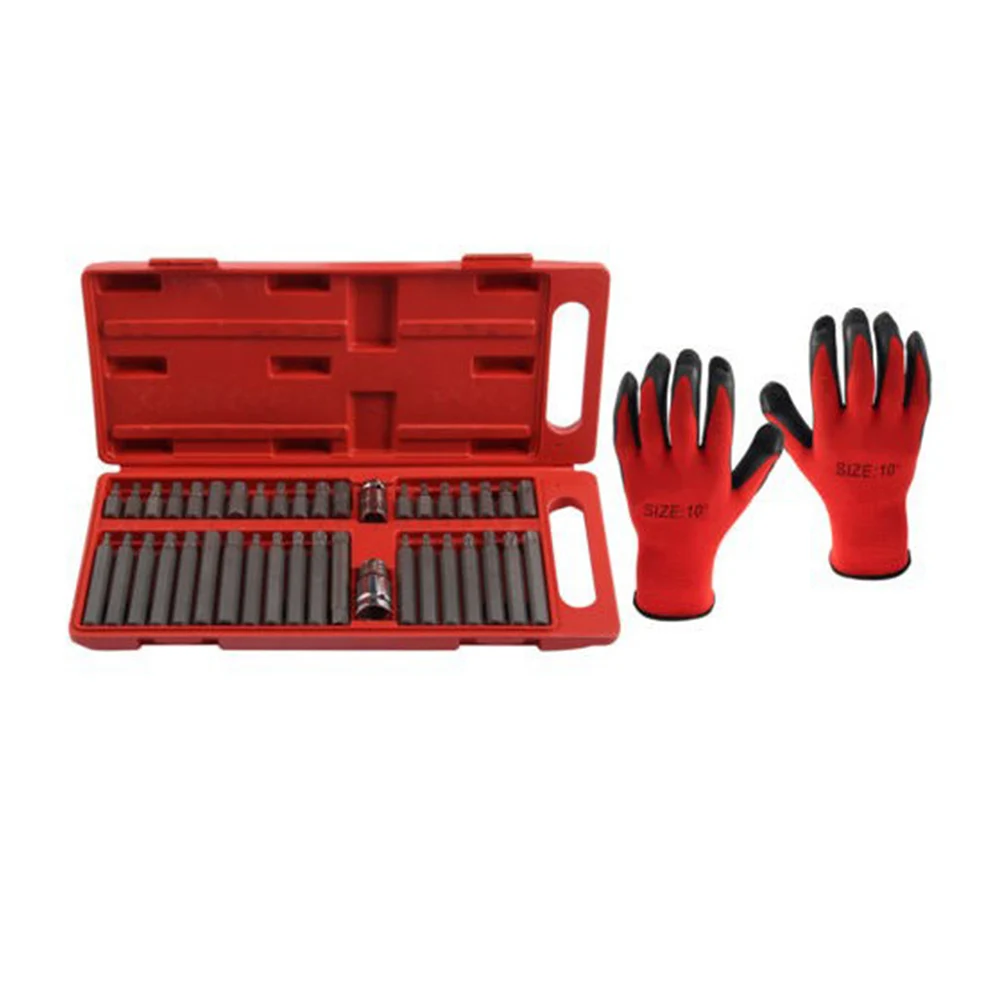 40PCS/Set Socket Bit Set Tool Kit With Glove Special Design Professional Bit Sockets Portable for Car Fix Garage A30
40PCS/Set Socket Bit Set Tool Kit With Glove Special Design Professional Bit Sockets Portable for Car Fix Garage A30