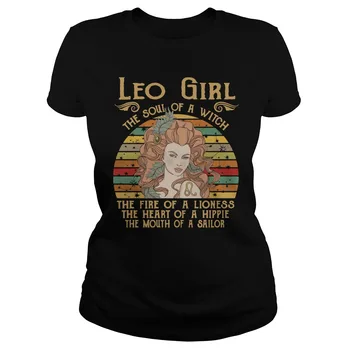 

Leo Girl The Soul Of A Witch Zodiac Pride Women's T-Shirt