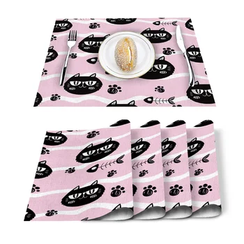 Cute Black Cat Footprint Fish Bone Placemat for Dining Table Non-slip and Heat-insulating Table Mat Table Decoration Placemat
Cute Black Cat Footprint Fish Bone Placemat for Dining Table Non-slip and Heat-insulating Table Mat Table Decoration Placemat