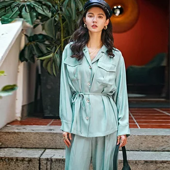 TVVOVVIN 2020 Spring Autumn New Arrivals Turn-down Collar Single Breasted Full Length Pants Women Solid Color Set 6J6W
TVVOVVIN 2020 Spring Autumn New Arrivals Turn-down Collar Single Breasted Full Length Pants Women Solid Color Set 6J6W