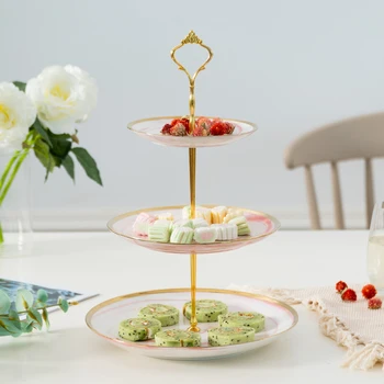 Double dian xin pan Three-Layer Plate of Multi-Layer Cake Shelf Wedding Birthday Party Dessert, Ceramic Metal chuan pan
Double dian xin pan Three-Layer Plate of Multi-Layer Cake Shelf Wedding Birthday Party Dessert, Ceramic Metal chuan pan