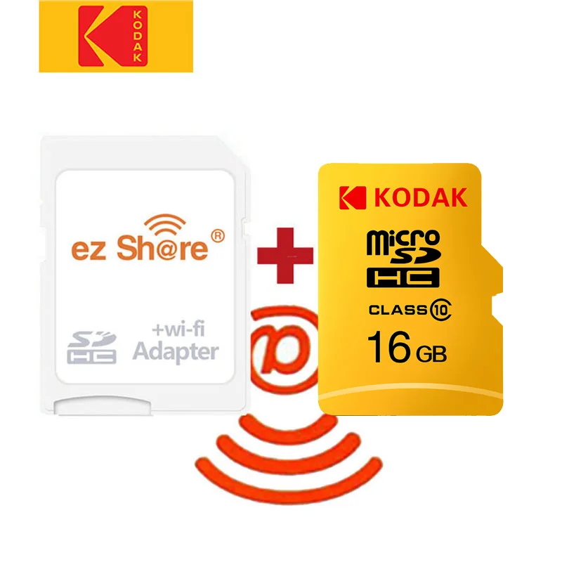 Беспроводной адаптер ez share wifi + Kodak Micro SD класс 10 microsd Беспроводная TF карта 32 Гб 64