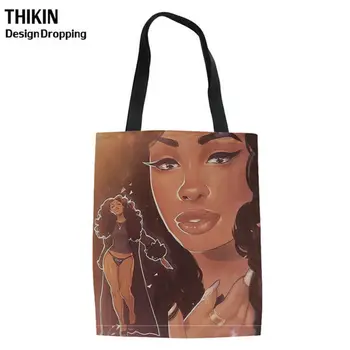 THIKIN Fashion African Girl Printing Canvas Tote Bag Women Foldable Shopping Bags for Shopper Teenager Handbag Reusable Eco Bag
THIKIN Fashion African Girl Printing Canvas Tote Bag Women Foldable Shopping Bags for Shopper Teenager Handbag Reusable Eco Bag