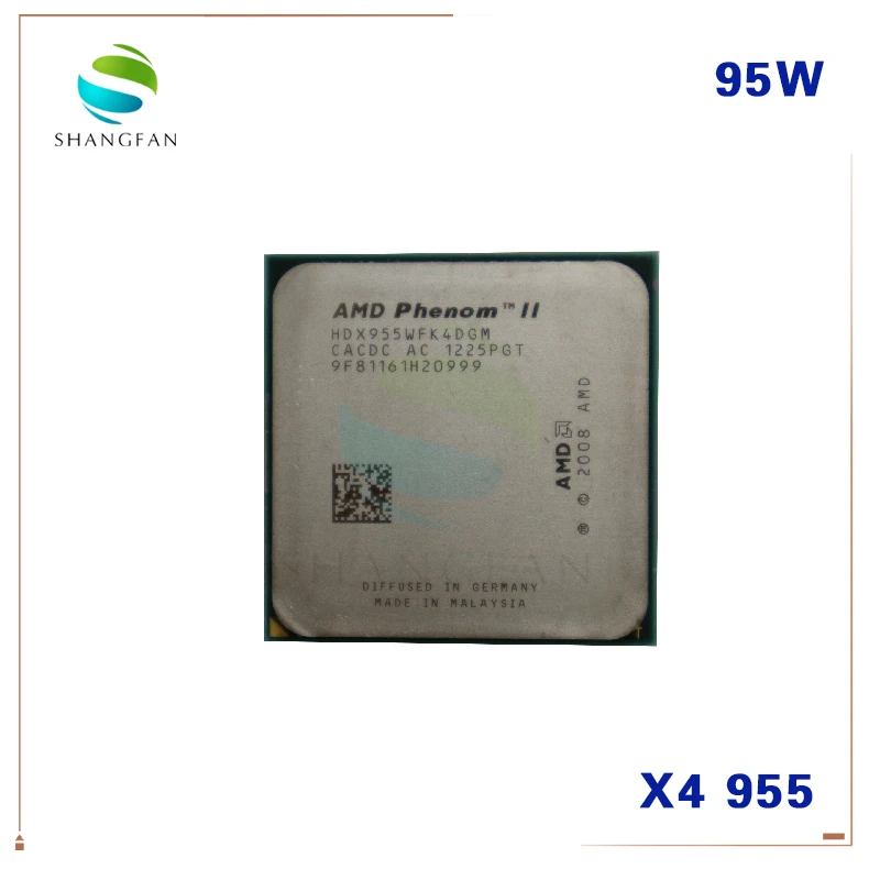 AMD Phenom II X4 955 95 Вт четырехъядерный процессор для настольных ПК HDX955WFK4DGM Socket AM3