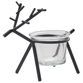 

Simple Innovative Wrought Iron Deer Candlestick Home Furnishings Atmosphere Decoration Candle Holder Ornaments Black