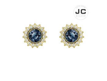 

New Fashion Charms Silver 925 Original Copy Jewelry,SWAN Simple Sapphire Stud Earrings For Women With Logo Gift