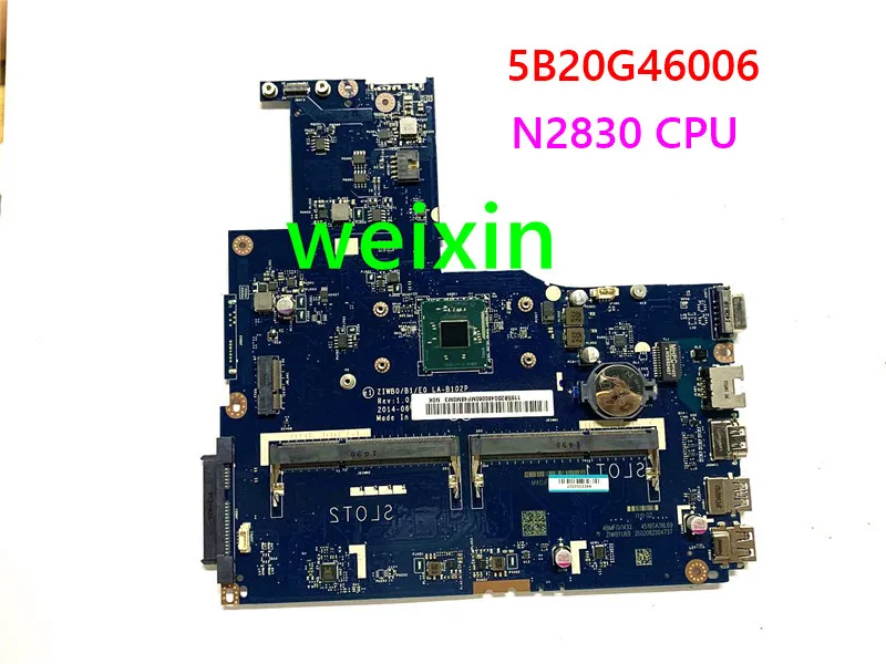 5B20G46006 ZIWB0/B1/E0 LA-B102P материнская плата для ноутбука Lenovo B50-30 с процессором Intel N2830 100%