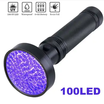 LED UV Flashlight 100 LEDs 395 nm Ultraviolet UV LED Torch Back Detector Light for Dog Cat Urine Pet Stains Bed Bugs Scorpions
LED UV Flashlight 100 LEDs 395 nm Ultraviolet UV LED Torch Back Detector Light for Dog Cat Urine Pet Stains Bed Bugs Scorpions