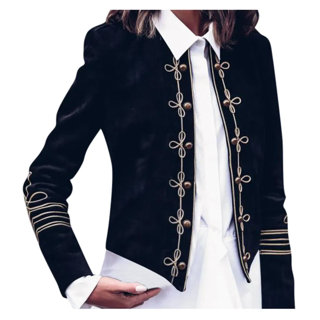 Фото Женская мода Ретро стимпанк готическое военное пальто куртка Топ Кардиган