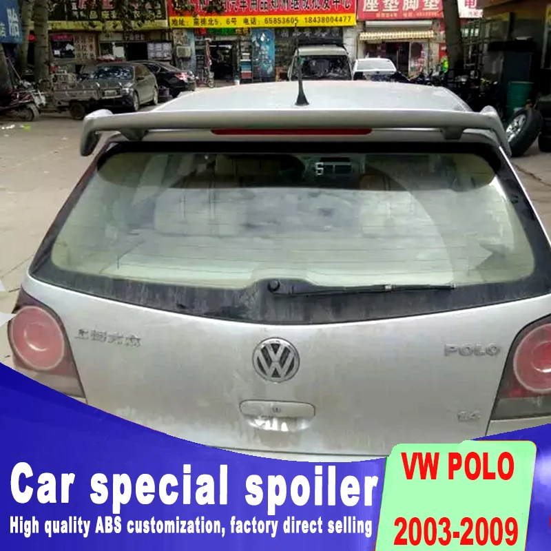 Золотистый спойлер для Volkswagen VW polo 2003 2009 гг. высококачественный большой из АБС