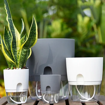 1PC Water Storage Lazy Automatic Water Absorption Transparent Plastic Flowerpots
1PC Water Storage Lazy Automatic Water Absorption Transparent Plastic Flowerpots
