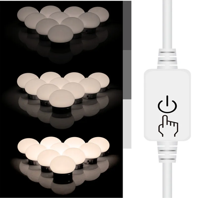 12V Makeup Lamp USB LED Lamp Wall Light 2 6 10 14 Bulbs Kit Dressing Table Stepless Dimmable Hollywood Vanity Mirror Light
12V Makeup Lamp USB LED Lamp Wall Light 2 6 10 14 Bulbs Kit Dressing Table Stepless Dimmable Hollywood Vanity Mirror Light